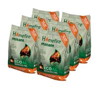 Homefire Instant Light Smokeless Ecoal Bag, for Open Fires and Multi-fuel Stoves, 3 kg (Pack of 6)