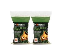 Homefire Kiln Dried Hardwood Logs,for Wood Burners, Open Fires, Multi-fuel Stoves (Pack of 2)