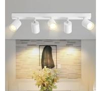 Homefire LED Ceiling Light 5 Flames GU10 350° Swivelling Modern Ceiling Spotlight White for Living Room, Bedroom, Kitchen