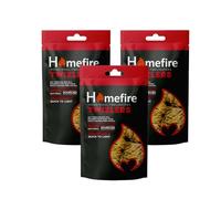 Homefire Natural Odourless Wood Wool Firelighters for Wood Burners, Open Fires, Multi-fuel Stoves and Pizza Ovens (3 Packs)
