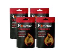 Homefire Natural Odourless Wood Wool Firelighters for Wood Burners, Open Fires, Multi-fuel Stoves and Pizza Ovens (4 Packs)