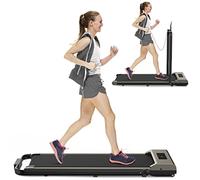 HomeFitnessCode Folding Treadmill,2.5HP Walking Pad with Double Shock Absorbent,Widened Running Belt,1-10km/h Speed Range and LED Display,Electric Treadmills for Home Office (Grey-Classic)