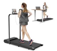 HomeFitnessCode Folding Treadmill,Walking Pad 2.5HP Under Desk Treadmills for Home,1-10km/h Speed Range,LED Display & Remote Control,No Assembly (Black-10KM/H)