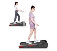 HomeFitnessCode Incline Walking Pad Treadmill Under Desk, Portable Mini Small Treadmills with APP Control & Speaker, 4MPH Compact Quiet Running Machine for Home, Black