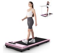 HomeFitnessCode Under Desk Treadmill, 2.5HP Portable Walking Pad Motorized Electric Treadmills for Home with LED Display & Remote, Adjustable Speed, No Assembly (Pink)