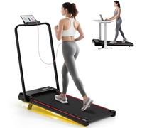 HomeFitnessCode Walking Pad treadmill 7% Incline Foldable with Handle Bar, 8KM/H Folding Running Machine Portable for Home Office, Compact Mini for Small Spaces, Safety Lock, Remote Control