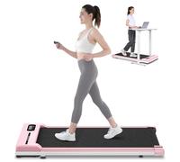 HomeFitnessCode Walking Pad Treadmill, Treadmills for Home, 2.5HP Portable Electric Under Desk Treadmill with LED Display & Remote, Adjustable Speed, No Assembly (Pink-Classic)