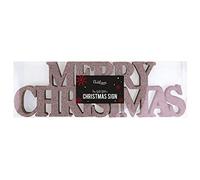 HomeFix Festive Rose Gold Merry Christmas Glitter Sign 10cm x 32cm