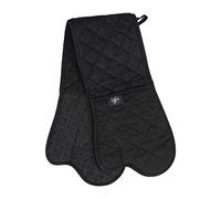 Homefolk Double-Sided Oven Gloves, Black, Non-Slip Silicon Grip Double Oven Glove, Heat Resistant, Professional, Modern Cooking Oven Mitt & Potholder for Grilling, Cooking, Baking, Barbecue, 1 pair
