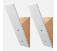 Homeforia Beech Wood Coat Hooks, High End Beech Wood & White Metal Wall Mounted Clothing Hooks, Mid-Century Modern Coat Hooks, Heavy Duty Wooden Hooks for Hanging Coats, Hats, Towels & More, Set of 2
