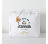 HOMEFOUCS Super King Size Duvet, 13.5Tog Luxurious Wool Duvet,Washable Wool Filled Quilt, 230T Soft Fabric(Super king size: 260x220cm)