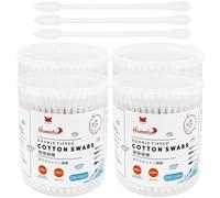 HOMEFOX Cotton Swabs Precision Pointed - 800 Count Pointy Organic Cotton Buds Double Side Tightly Wrapped Cotton Tips Paper Stick Soft Gentle Lint-Free Cruelty-Free, Pointy & Round (White)
