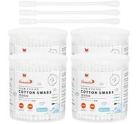 HOMEFOX Cotton Swabs Spiral Bound Organic Cotton Double Sided Tightly Wrapped Cotton Tips Paper Sticks Soft Gentle Lint Free Cruelty Free Round Spiral 800 Pieces (White)