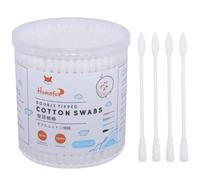 HOMEFOX White Cotton Swabs Spiral Pointed - 200 Count Organic Cotton Buds Double Side Tightly Wrapped Precision Cotton Tips Paper Stick Soft Gentle Lint-Free Cruelty-Free, Spiral & Pointy (White)