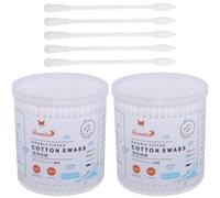HOMEFOX White Cotton Swabs Spiral Pointed - 400 Count Organic Cotton Buds Double Side Tightly Wrapped Precision Cotton Tips Paper Stick Soft Gentle Lint-Free Cruelty-Free, Spiral & Pointy (White)