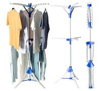 Homefront Clothes Rail Airer Dryer, Portable Clothes Horse Hanger Tripod Design, Folds Flat for Storage, Easy Setup, Indoor Outdoor Use, 159cm High, Max Capacity 18KG, Holds 78 Hangers (Large)