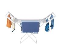 Homefront 220W Electric Heated Clothes Airer - Folding Indoor Dryer Rack with Winged Design, Portable Free-Standing Aluminium Laundry Dryer, Energy-Efficient, Silver