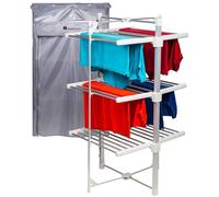 Homefront Electric Heated Clothes Airer Dryer Indoor 3 Tier Foldable Horse Rack in White Homefront White
