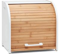 Homefully Double Layer Bread Box for Kitchen Storage & Organisation with Chopping Board, 2 Layer Extra Large Wooden Roll Top Bread Bin