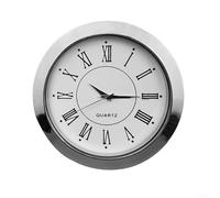 Homefurnishmall Roman Numerals Mini Clock Insert, 55mm Diameter, and Long Lasting (silver Roman)