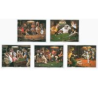 Homegames Pool Table Pictures Dogs Playing Pool 5 x Iconic Prints
