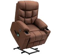 Homegear Fabric Power Lift Electric Recliner Chair with Massage, Brown