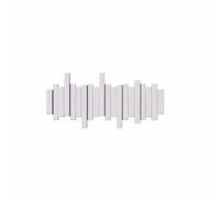 HomeGlebosc Natural Wooden Piano Coat Rack-Wall Mount, Modern, Unique, Space-Saving for Front Door Entrance - Hangs Coats, Keys, Umbrellas (6 Hooks,White)
