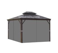 Homegroove Gazebo Curtains - Outdoor Waterproof 10 * 10ft, 4-Panel Privacy Curtains with Zipper for Garden, Patio, Yard (Gray)