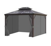 homegroove Gazebo Curtains Outdoor Waterproof 10 * 12ft, 4-Panel Privacy Curtains with Zipper for Garden, Patio, Yard (Grey)