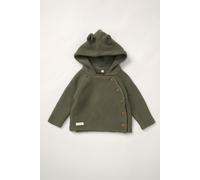 Homegrown Boy's Organic Double Knit Wrap Hooded Cardigan in Khaki | Size: 3-6 m Homegrown Khaki 3-6 m