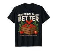 Homegrown Tastes Better Tomato Harvest Crew Garden Value Graphic T-Shirt, Men, Black, M