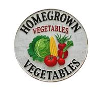 Homegrown Vegetables Tin Sign Vintage Style Home Bar Garden Wall Plaque Decor Metal Poster 8x8 Inch