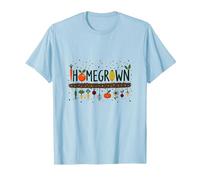 Homegrown Veggie Garden Delight Print for Food Lovers T-Shirt, Men, Baby Blue, L