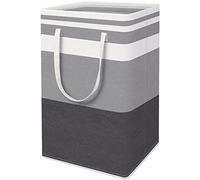 HomeHacks 1-Pack Large Laundry Basket,Waterproof, Freestanding Laundry Hamper, Collapsible Tall Clothes Hamper with Extended Handles for Clothes Toys in The Dorm and Family-(Gradient Grey, 75L)