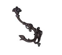 HomeHarmony® Antique Style Cast Iron Wall Mounted Coat Hooks Serpent Gargoyle Design (1630)