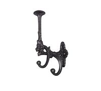 HomeHarmony® Antique Style Cast Iron Wall Mounted Coat Hooks Serpent Gargoyle Design (1852)