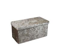 HomeHarmony® Crushed Velvet Quilted Top Folding Storage Ottoman Seat, Stool, Toy Storage Box (Large Mink)