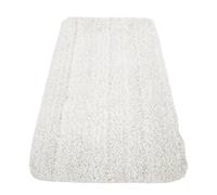 HomeHarmony Starlite Luxury Microfibre Lurex Washable Non Slip Xtra Large Bath Mat 55x90cms, Pedestal Mat 55x50cms (Bath Mat, White/Silver)