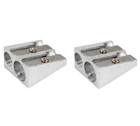HomeHobby by 3L, Two Hole Pencil Sharpener Silver Pack of 2
