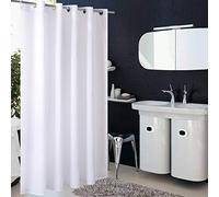 Homehold Hookless White Shower Curtain, Fabric Bath Curtain For Bathroom, Waterproof Curtain Liner (180 * 200 CM)