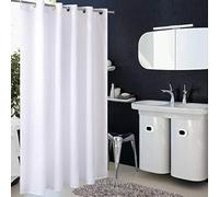 Homehold Hookless White Shower Curtain, Fabric Bath Curtain For Bathroom, Waterproof Curtain Liner (180 * 180 CM)