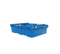 HomeHQ 30 Litre Bale Arm Crate, Nesting Ventilated Plastic Basket, Supermarket Vegetable & Fruit Display (600x400x170mm) (BLUE)