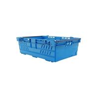 HomeHQ 35 Litre Bale Arm Crate, Nesting Ventilated Plastic Basket, Supermarket Vegetable & Fruit Display (600x400x200mm) (BLUE)
