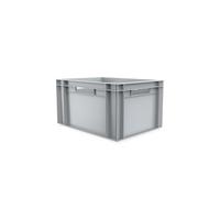 HomeHQ 3x 20 Litre Euro Stacking Container, Plastic Garage, Warehouse Storage Boxes 6 Pack (GREY)
