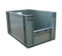 HomeHQ 50x 63 Litre Stacking Storage Box, Euro Stack Container Pick up Boxes 50 Pack (GREY, 63LT)