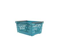HomeHQ 5x Bale Arm Crates, Nesting Ventilated Plastic Basket, Stacking Supermarket & Storage Crate (20 Litre, BLUE)