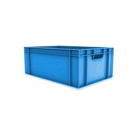 HomeHQ 5x Euro Container Plastic Box, Stacking & Storage Container Boxes 5 Pack (BLUE, 45 Litre)