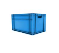 HomeHQ 5x Euro Container Plastic Box, Stacking & Storage Container Boxes 5 Pack (BLUE, 63 Litre)