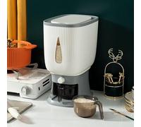 HOMEHUE 10kg Rice Bucket, Large Capacity Cereal Container, Moisture-proof Insect-proof Sealed Storage Containers For Rice, Cereals, Grains, Flours, Pet Food, Household Airtight Rice Dispenser(grey)