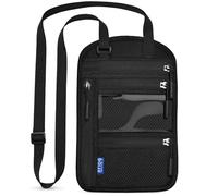 HOMEHUE 1pc Multi Functional Neck Hanging Document Bag, Passport Crossbody one Shoulder Storage Bag, Overseas Flight Ticket Document Protection case, Portable Chest Bag(Black)
